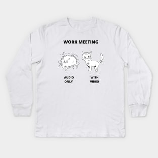 Video Meeting Joke Work from Home Meme Zoom Call Kids Long Sleeve T-Shirt